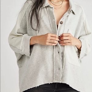 Free People Montauk gray and white shacket